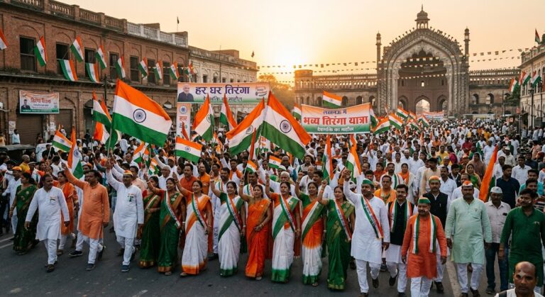 Har Ghar Tiranga : ‘हर घर तिरंगा’ अभियान से यूपी में देशभक्ति का माहौल, लखनऊ समेत कई जिलों में निकली भव्य तिरंगा यात्रा | DD News Uttar Pradesh