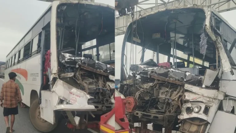 Karnataka Road Accident : मैसूरु-बेंगलुरु एक्सप्रेसवे पर बड़ा हादसा, ट्रक से टकराई बस; 9 लोग घायल